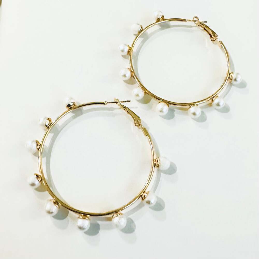 Pearl Hoop Earrings